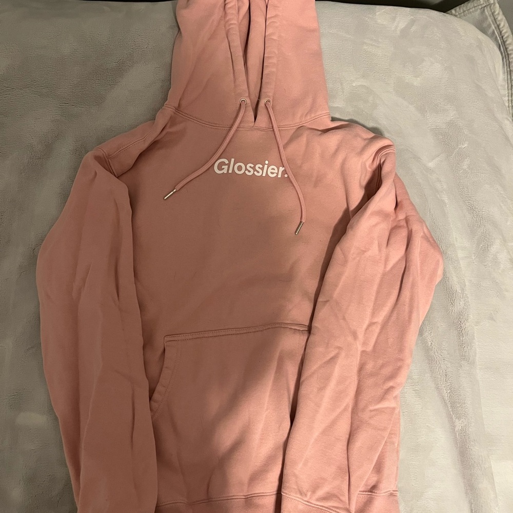 pink glossier hoodie
